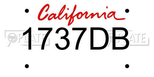 1737DB California License Plate