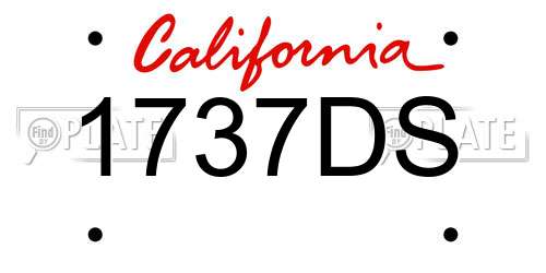 1737DS California License Plate