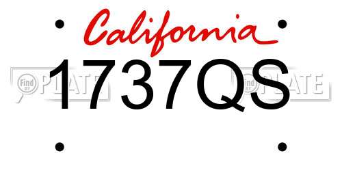 1737QS California License Plate
