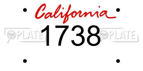 1738 California License Plate