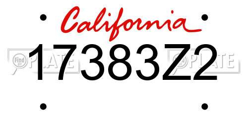 17383Z2 California License Plate