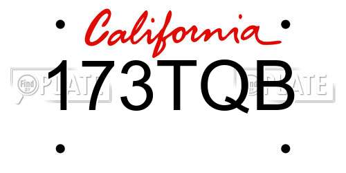 173TQB California License Plate