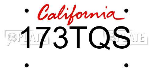 173TQS California License Plate