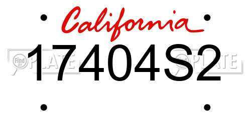 17404S2 California License Plate