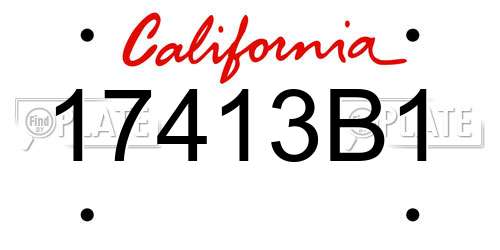 17413B1 California License Plate