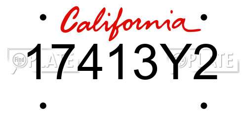 17413Y2 California License Plate