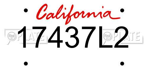 17437L2 California License Plate