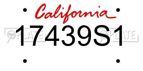 17439S1 California License Plate