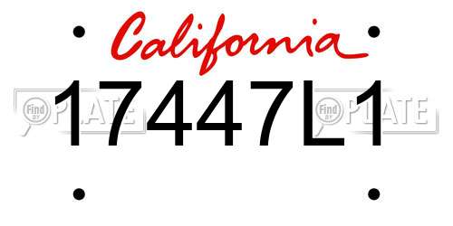 17447L1 California License Plate