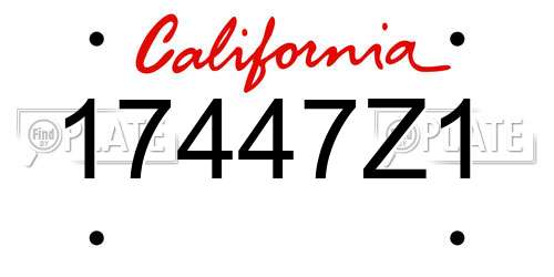 17447Z1 California License Plate