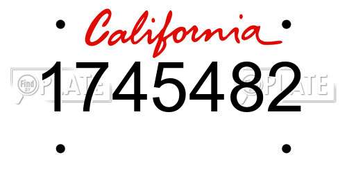 1745482 California License Plate