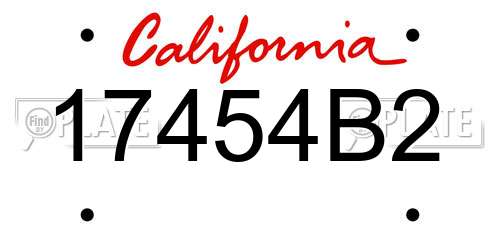 17454B2 California License Plate