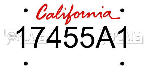 17455A1 California License Plate
