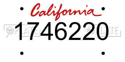 1746220 California License Plate