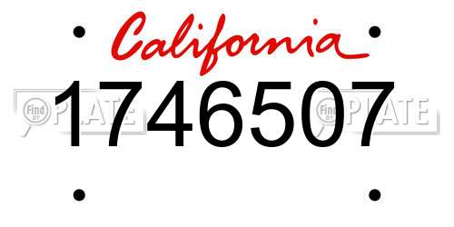 1746507 California License Plate