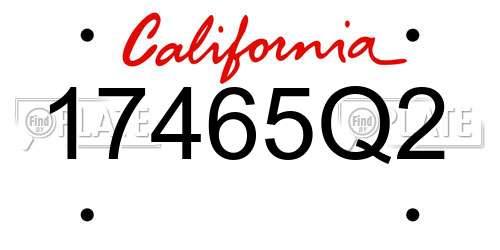 17465Q2 California License Plate