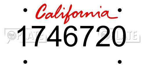 1746720 California License Plate