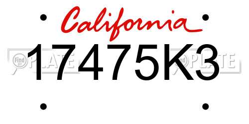 17475K3 California License Plate