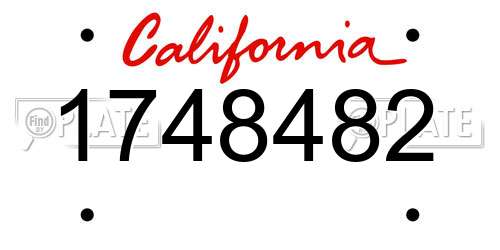 1748482 California License Plate