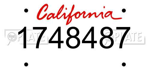 1748487 California License Plate