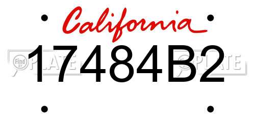 17484B2 California License Plate