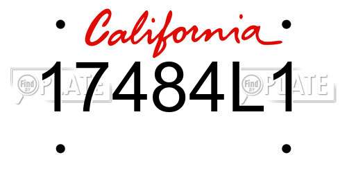 17484L1 California License Plate
