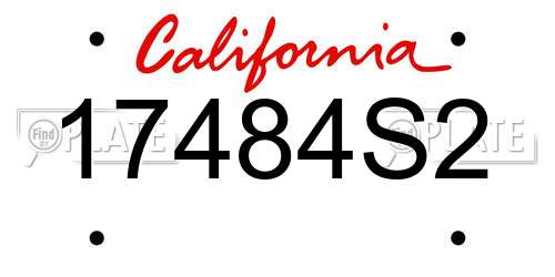 17484S2 California License Plate