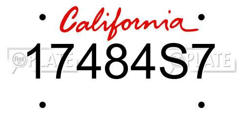 17484S7 California License Plate