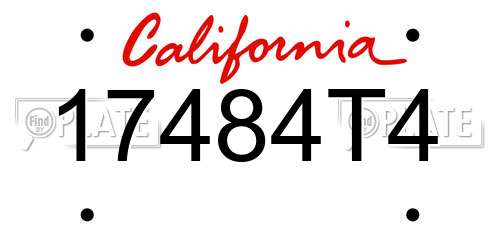 17484T4 California License Plate
