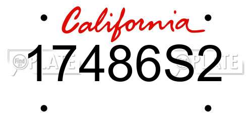 17486S2 California License Plate