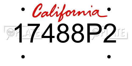 17488P2 California License Plate