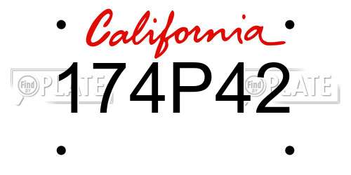 174P42 California License Plate