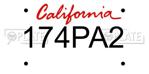 174PA2 California License Plate