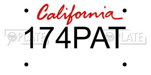 174PAT California License Plate