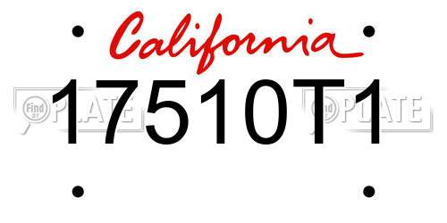 17510T1 California License Plate