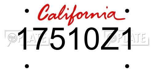 17510Z1 California License Plate