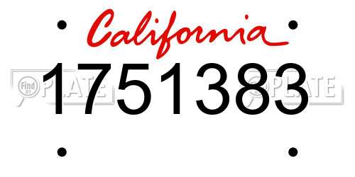 1751383 California License Plate