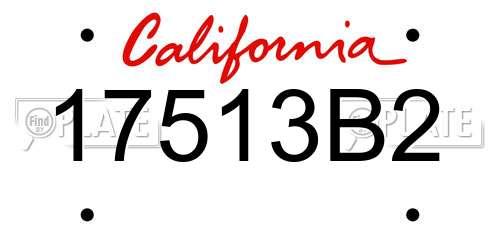 17513B2 California License Plate