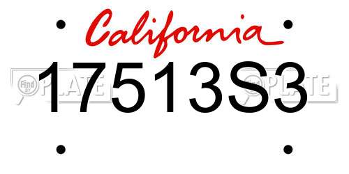 17513S3 California License Plate