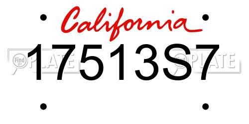 17513S7 California License Plate
