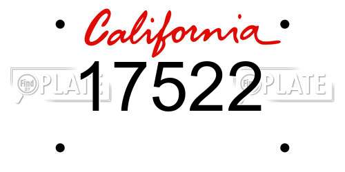 17522 California License Plate