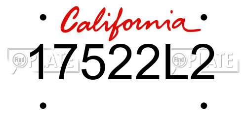 17522L2 California License Plate