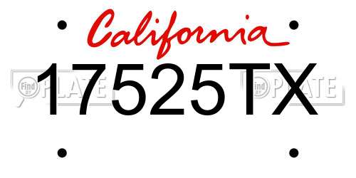 17525TX California License Plate