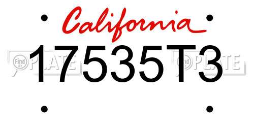 17535T3 California License Plate