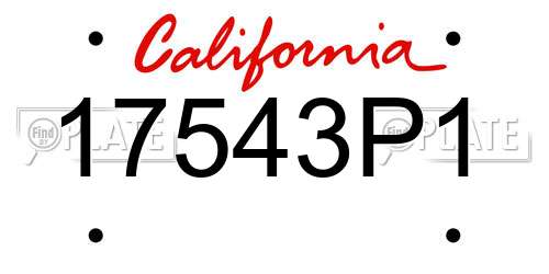 17543P1 California License Plate