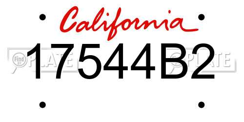 17544B2 California License Plate