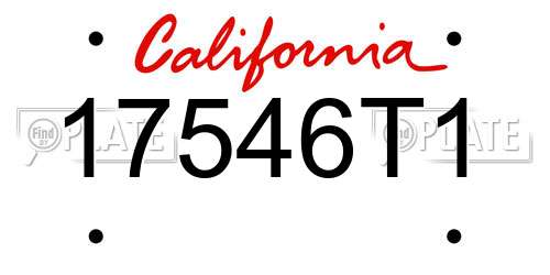 17546T1 California License Plate