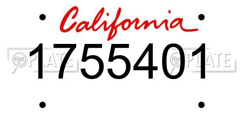 1755401 California License Plate