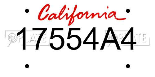 17554A4 California License Plate