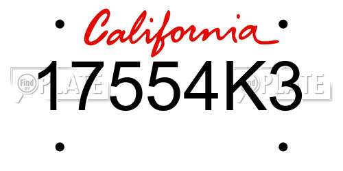 17554K3 California License Plate